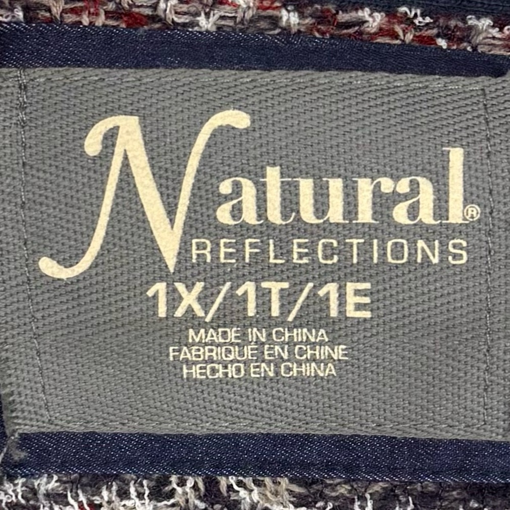 Natural Reflections Gray Wool Blend Aztec Southwest Long  Cardigan Sweater 1X - Picture 4 of 8